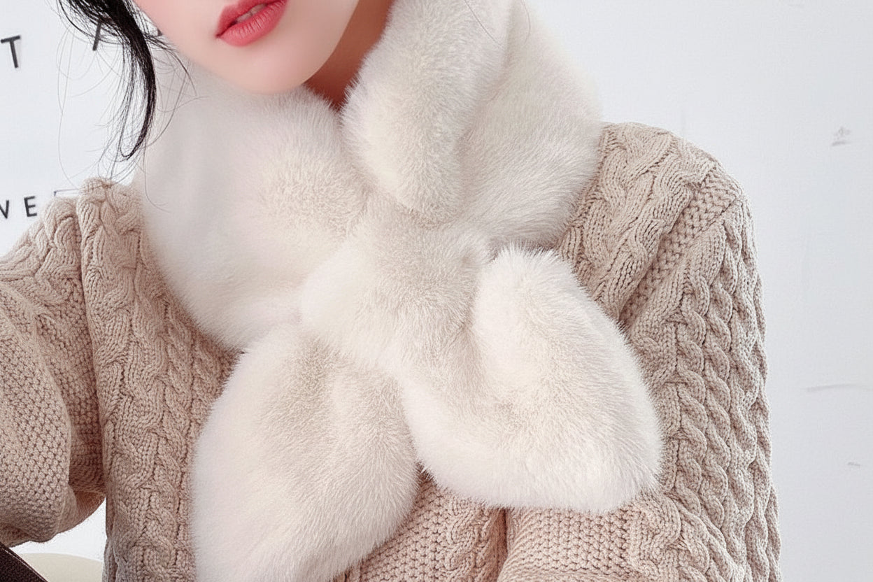 Faux Fur Rabbit Scarf - Memorree