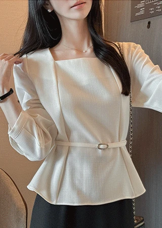 Peplum Belt Blouse
