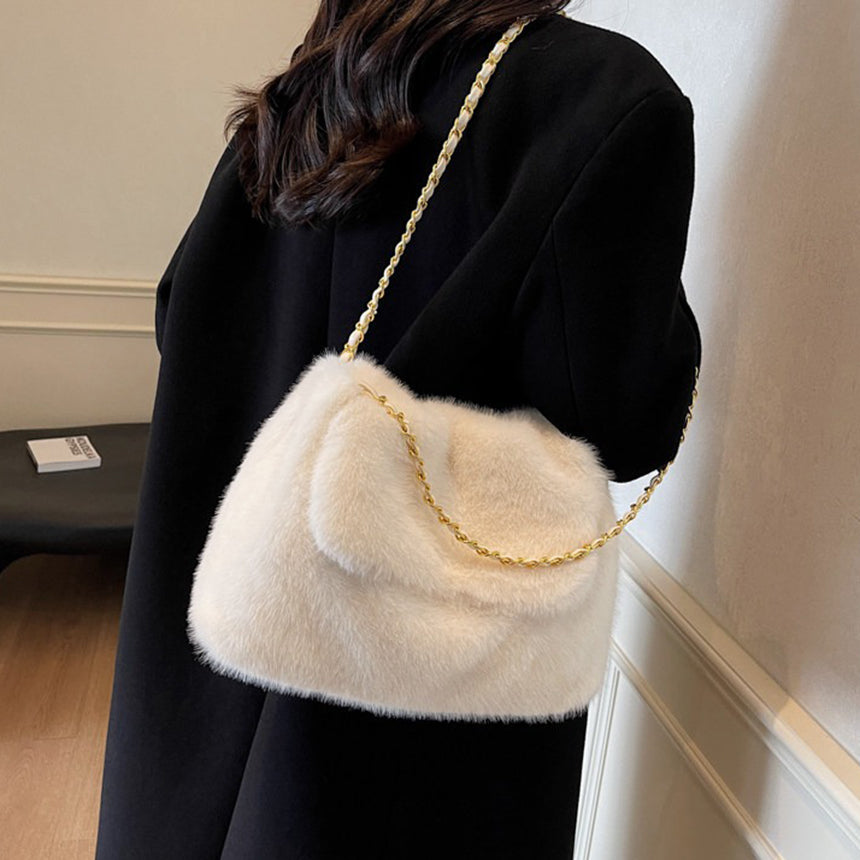 Mink Fur Chain Shoulder Bag - Memorree
