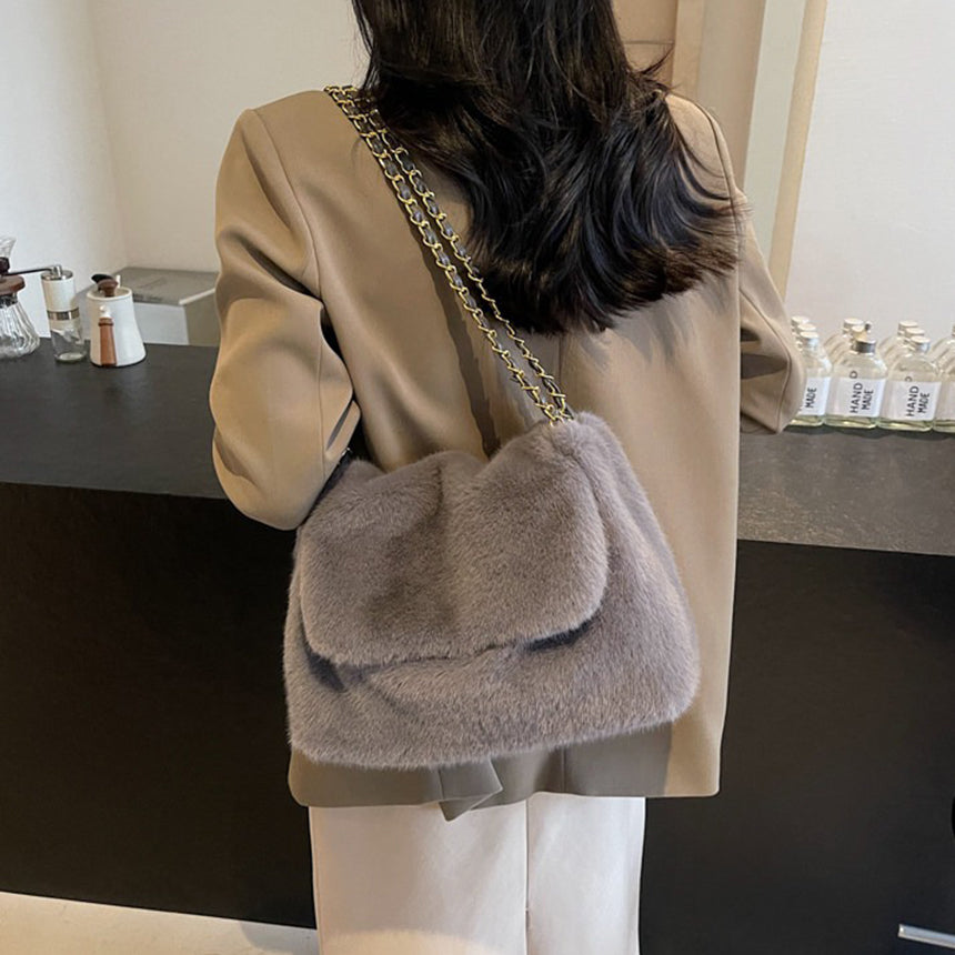 Mink Fur Chain Shoulder Bag - Memorree