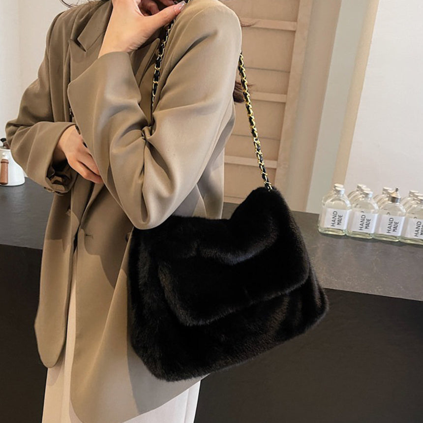 Mink Fur Chain Shoulder Bag - Memorree