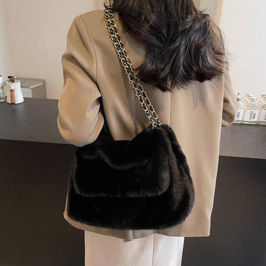 Mink Fur Chain Shoulder Bag - Memorree