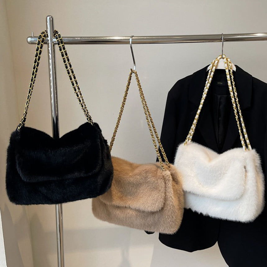Mink Fur Chain Shoulder Bag - Memorree