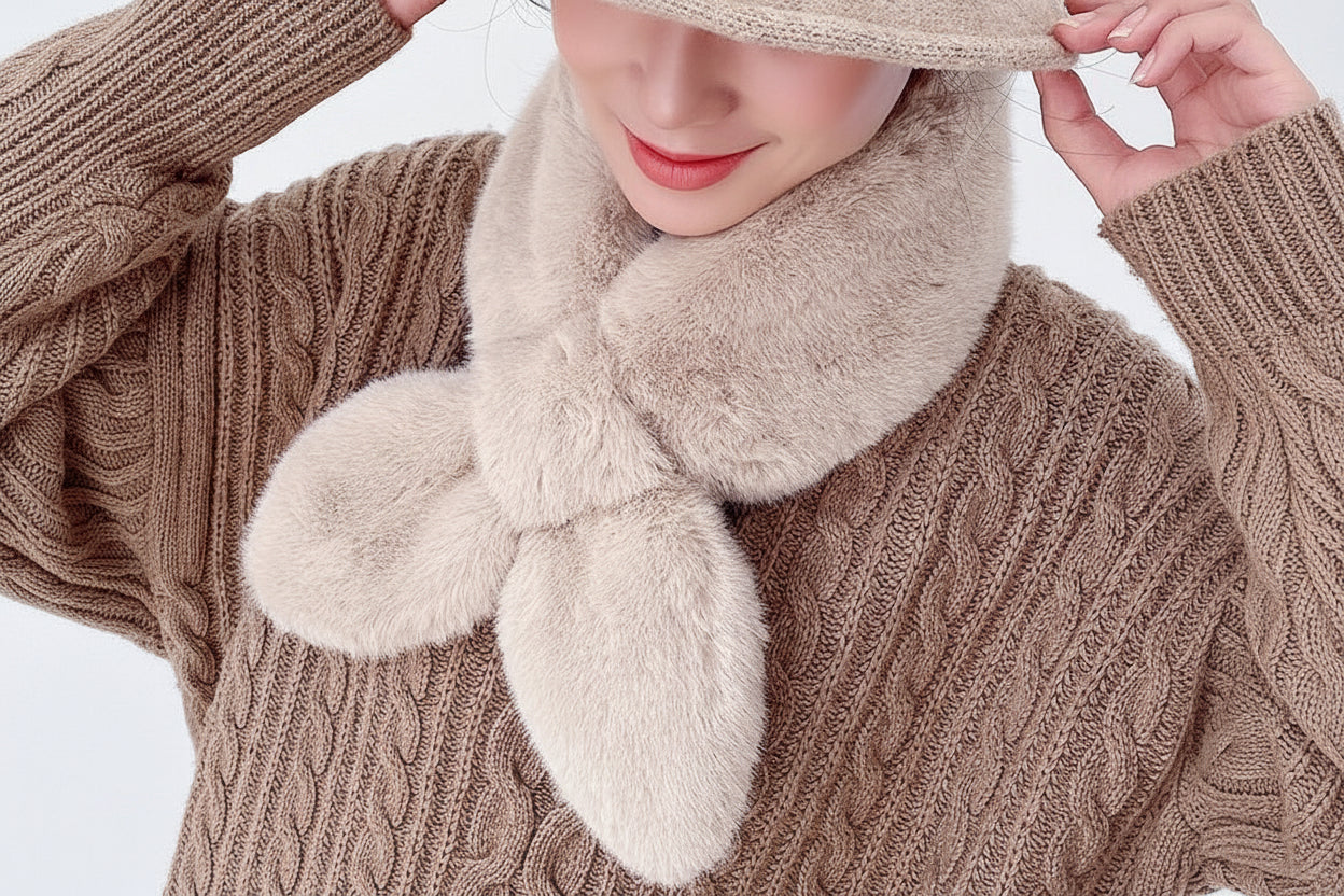 Faux Fur Rabbit Scarf - Memorree