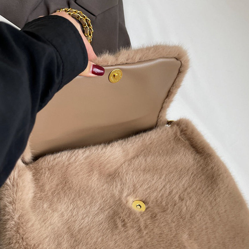 Mink Fur Chain Shoulder Bag - Memorree