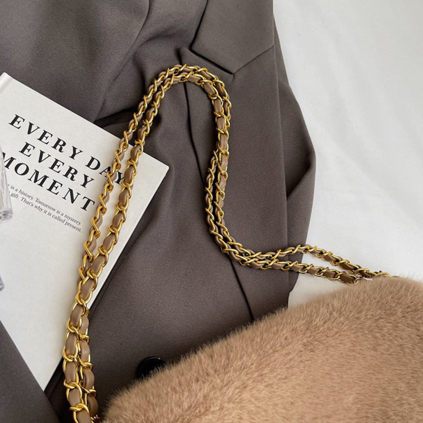 Mink Fur Chain Shoulder Bag - Memorree