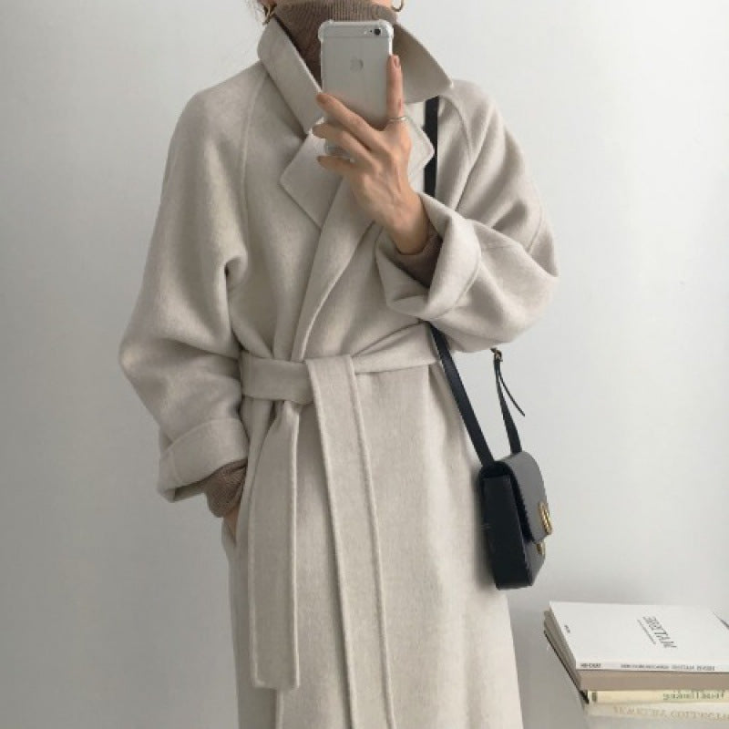 MXMR style Wool Mid Long Coat - Memorree