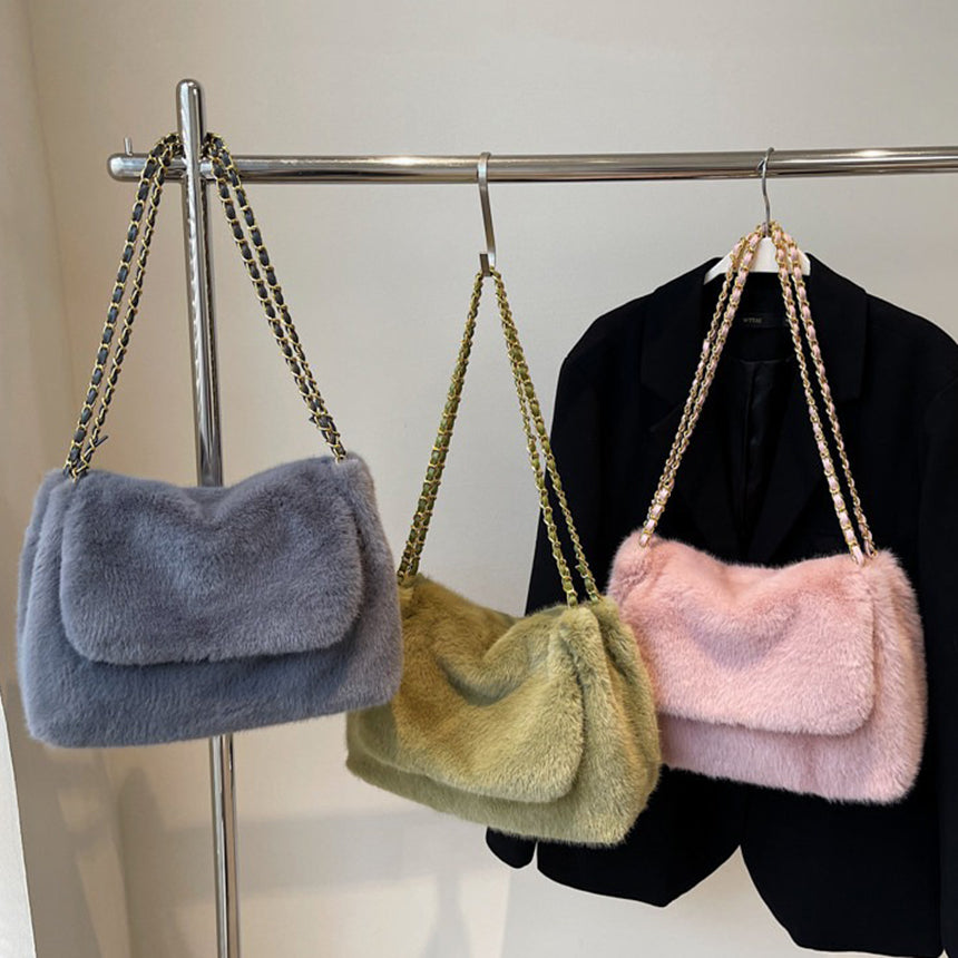 Mink Fur Chain Shoulder Bag - Memorree