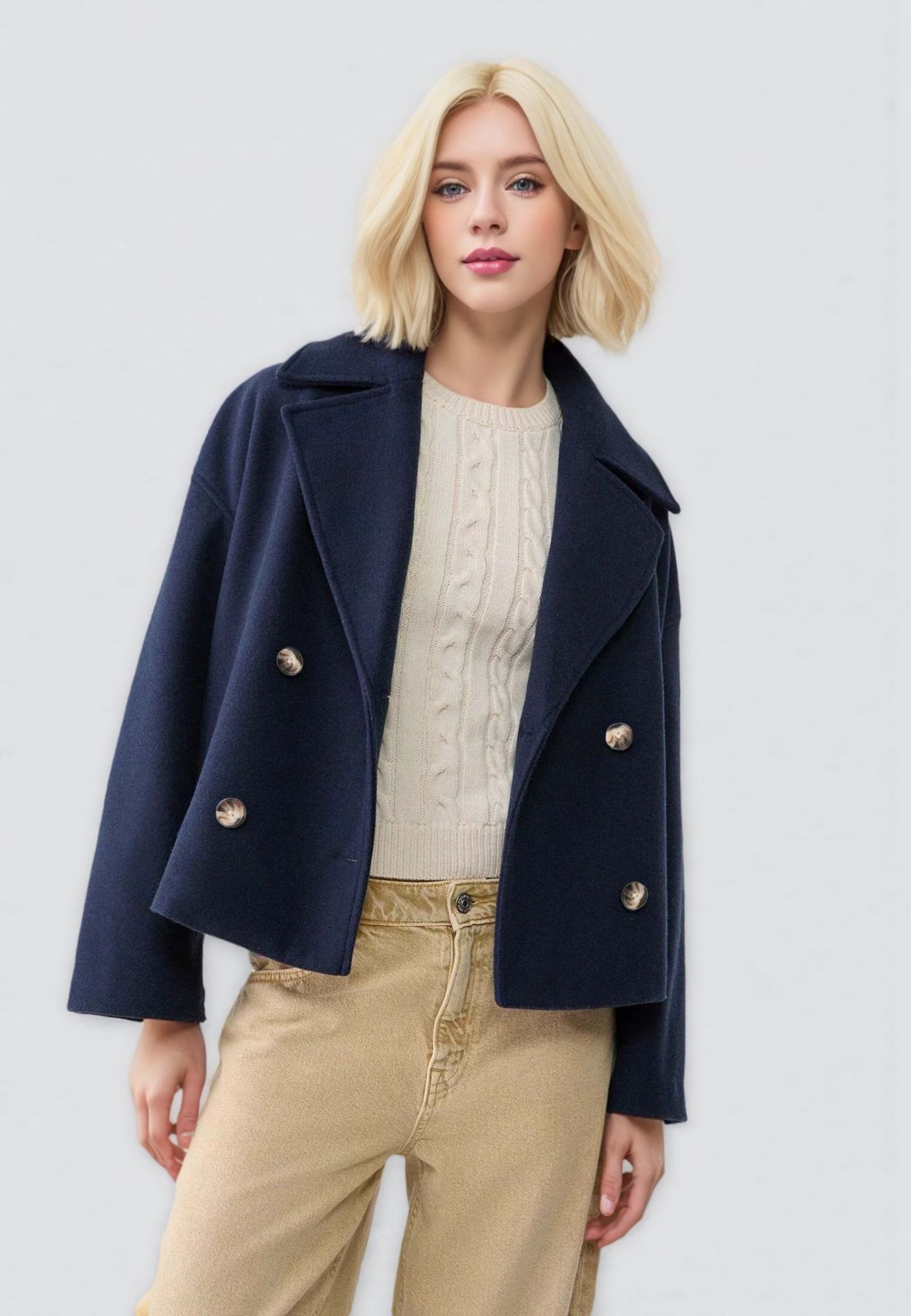 Babe Half Pea Coat Oversize - Memorree