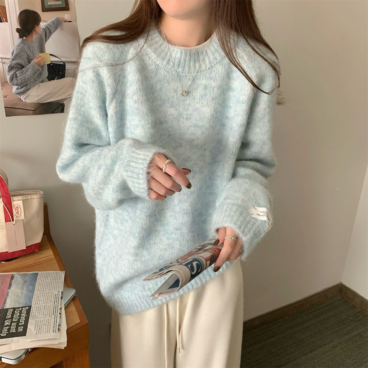 Angora Sweater Loose Fit - Memorree