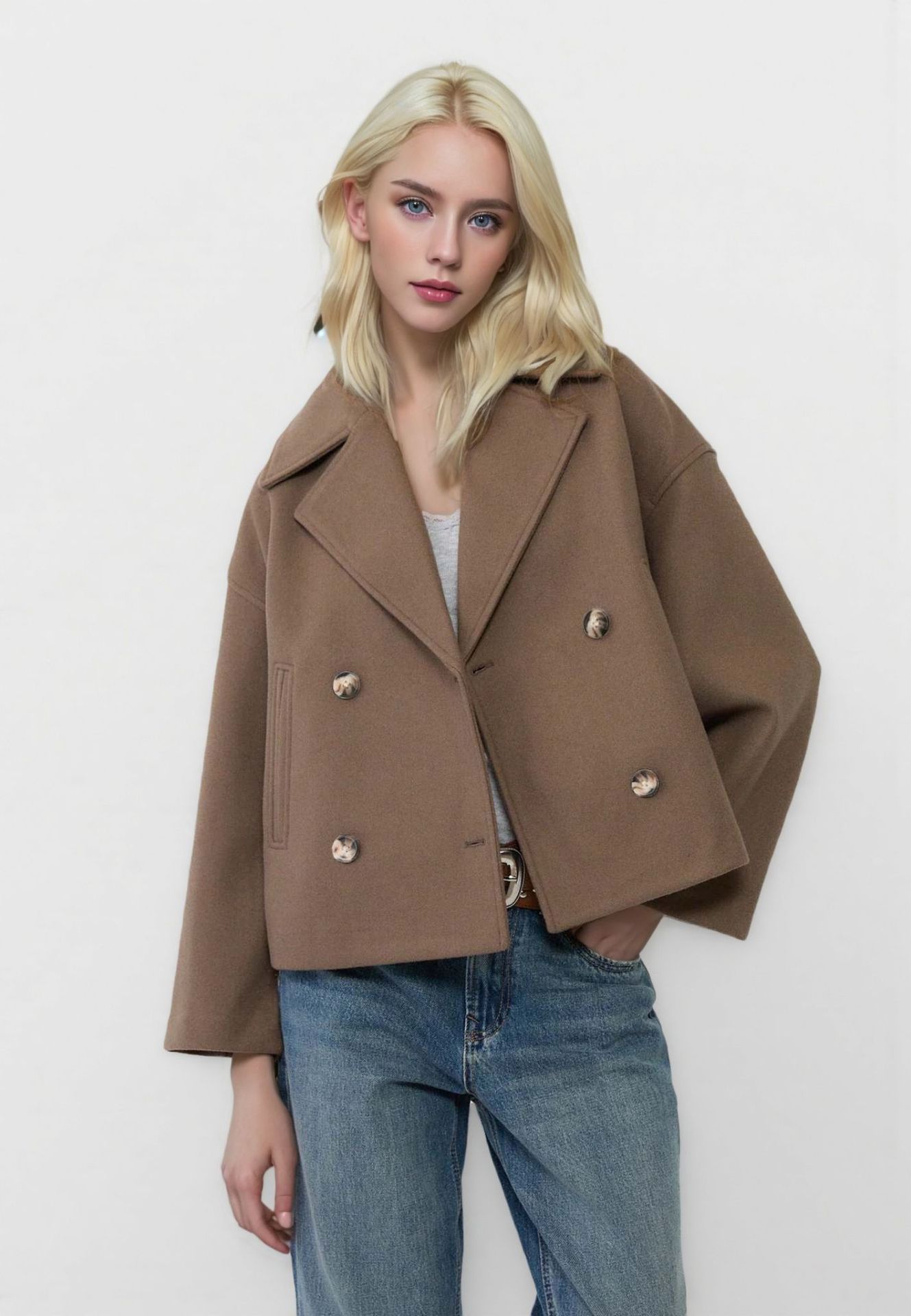 Babe Half Pea Coat Oversize - Memorree