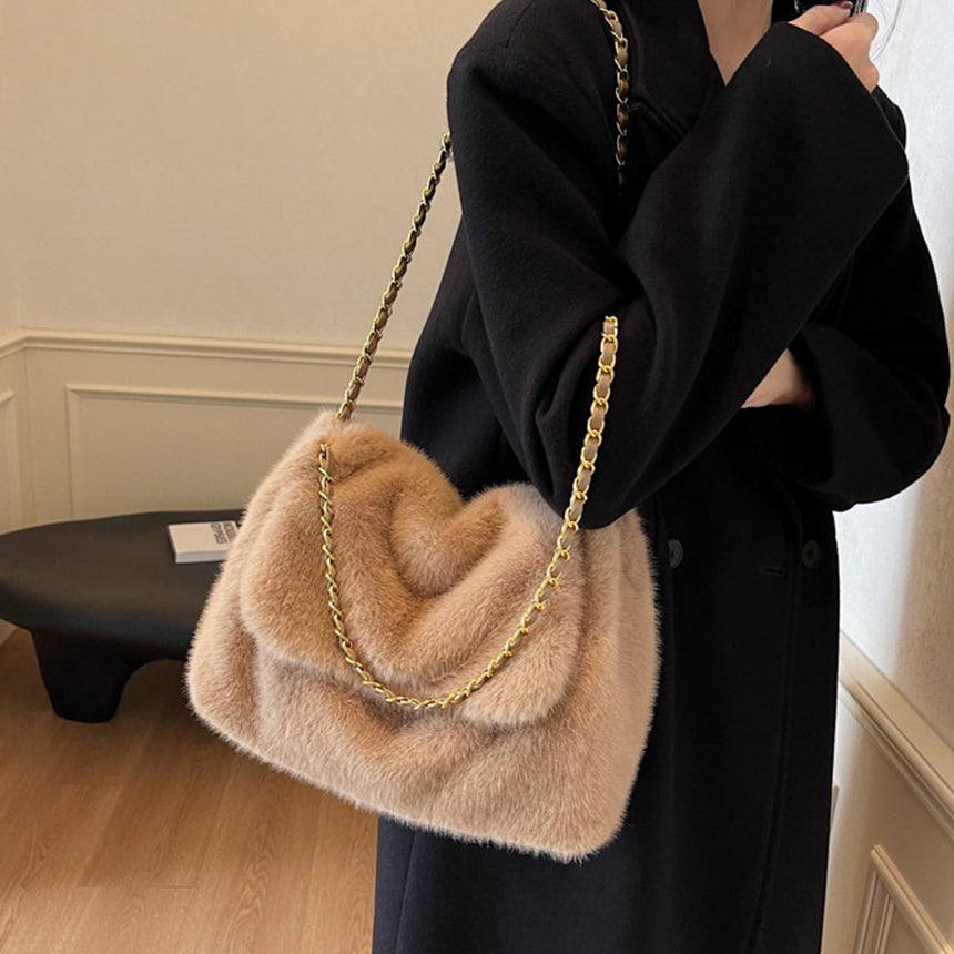 Mink Fur Chain Shoulder Bag - Memorree