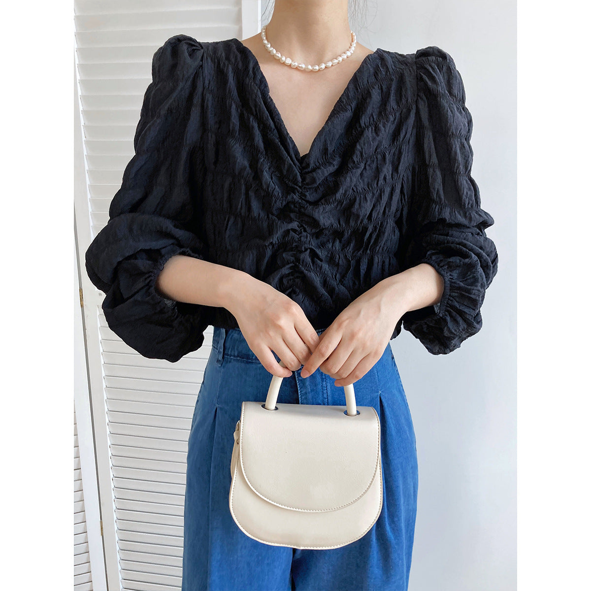 Chiffon Pleated Blouse - Memorree