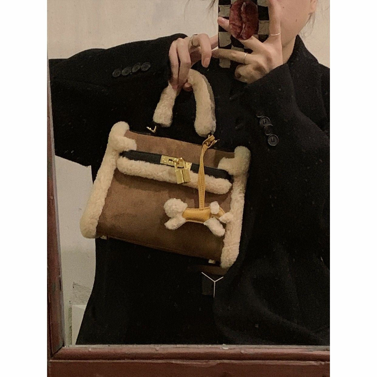 Real Lamb Fur Bag - Memorree