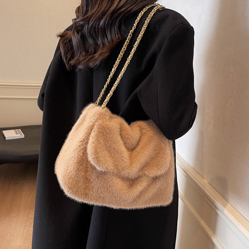 Mink Fur Chain Shoulder Bag - Memorree