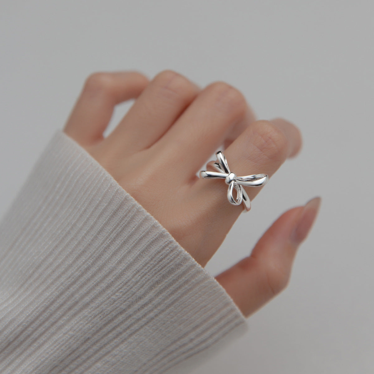 S925 Silver Bow Ring - Memorree
