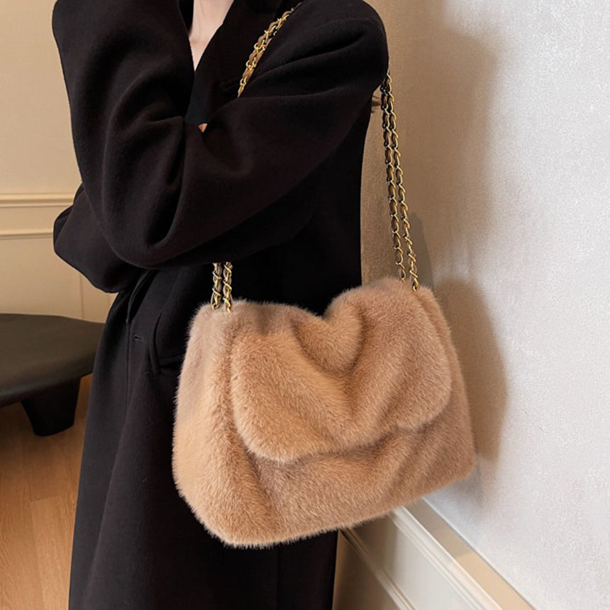 Mink Fur Chain Shoulder Bag - Memorree
