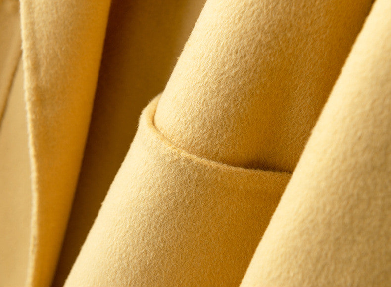 Pure Wool Double Cashmere Slim-fit Half Coat - Memorree