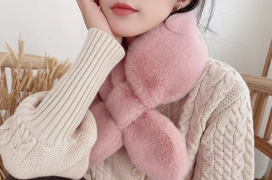 Faux Fur Rabbit Scarf - Memorree