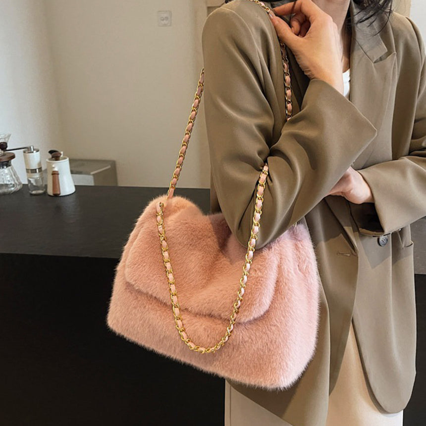 Mink Fur Chain Shoulder Bag - Memorree