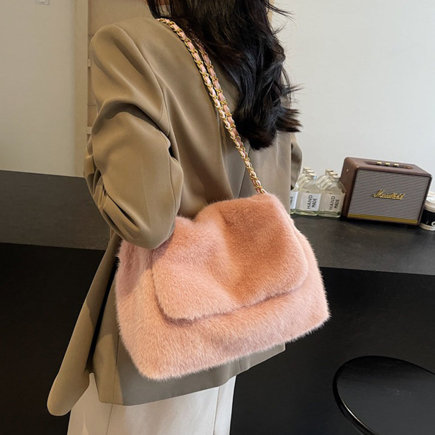 Mink Fur Chain Shoulder Bag - Memorree