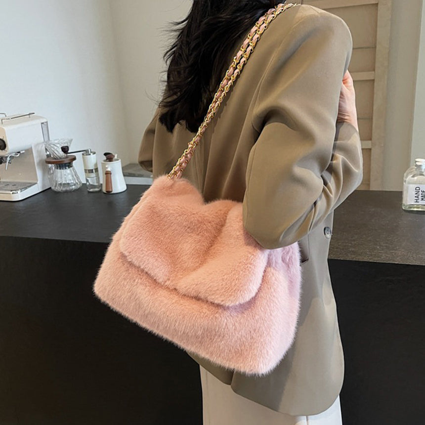 Mink Fur Chain Shoulder Bag - Memorree