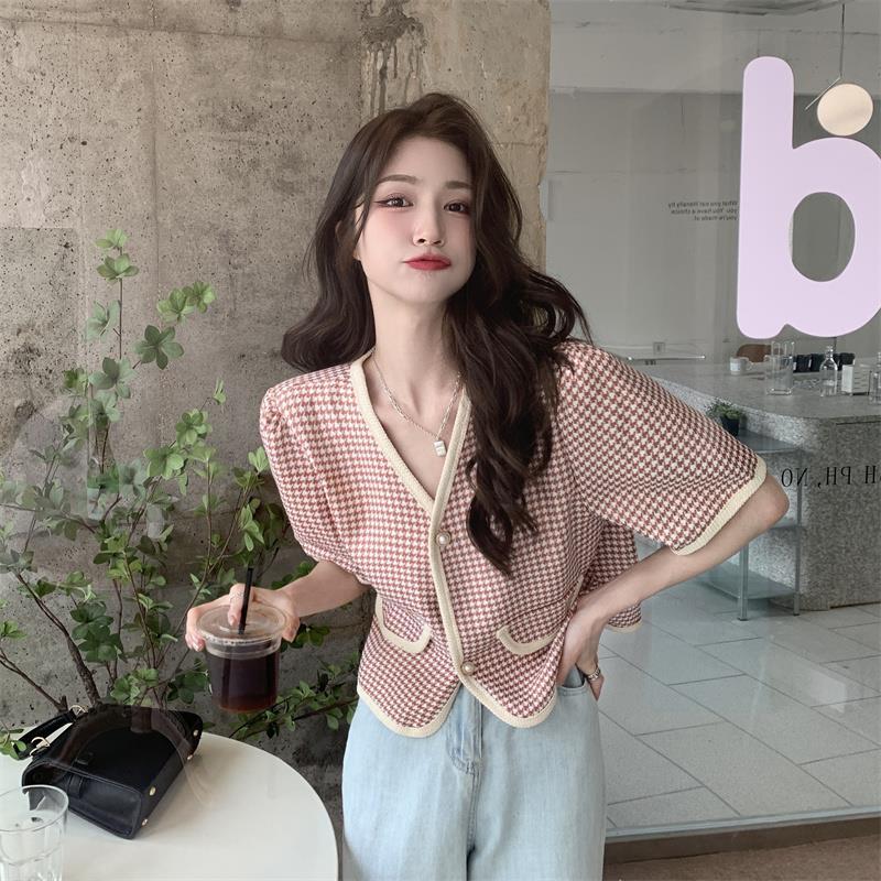 Chanel-style Blouse Houndstooth - Memorree