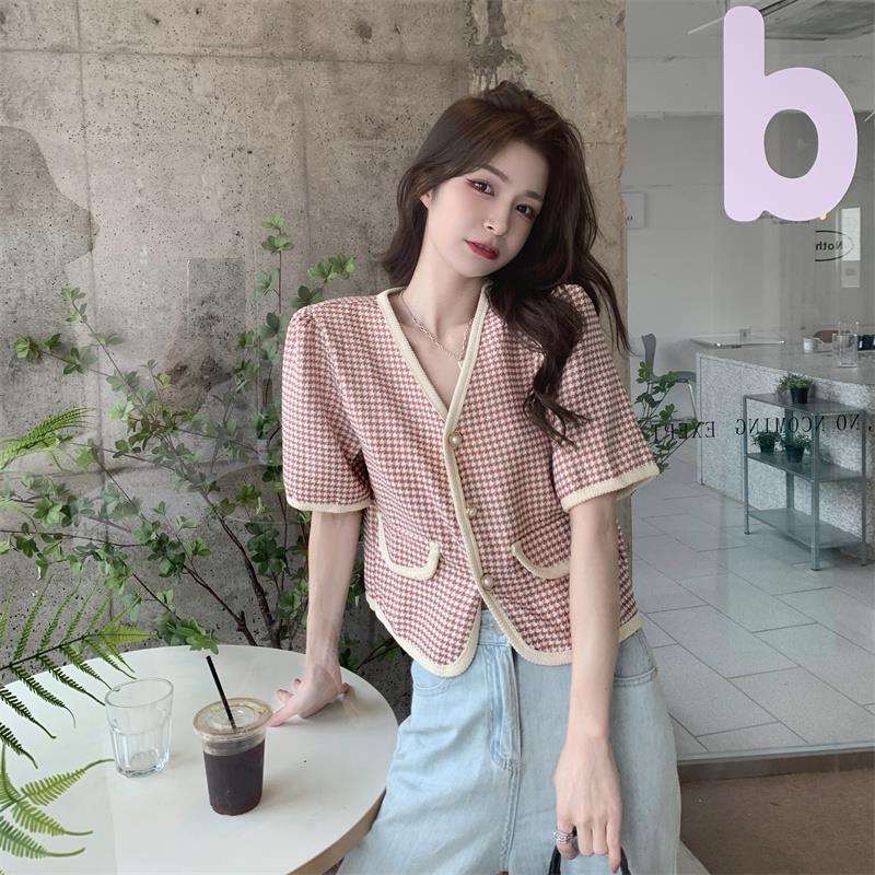 Chanel-style Blouse Houndstooth - Memorree