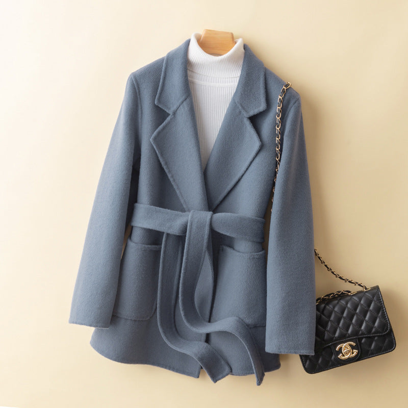 Pure Wool Double Cashmere Slim-fit Half Coat - Memorree