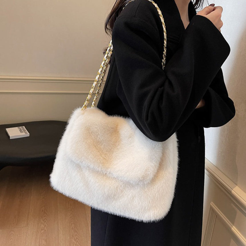 Mink Fur Chain Shoulder Bag - Memorree