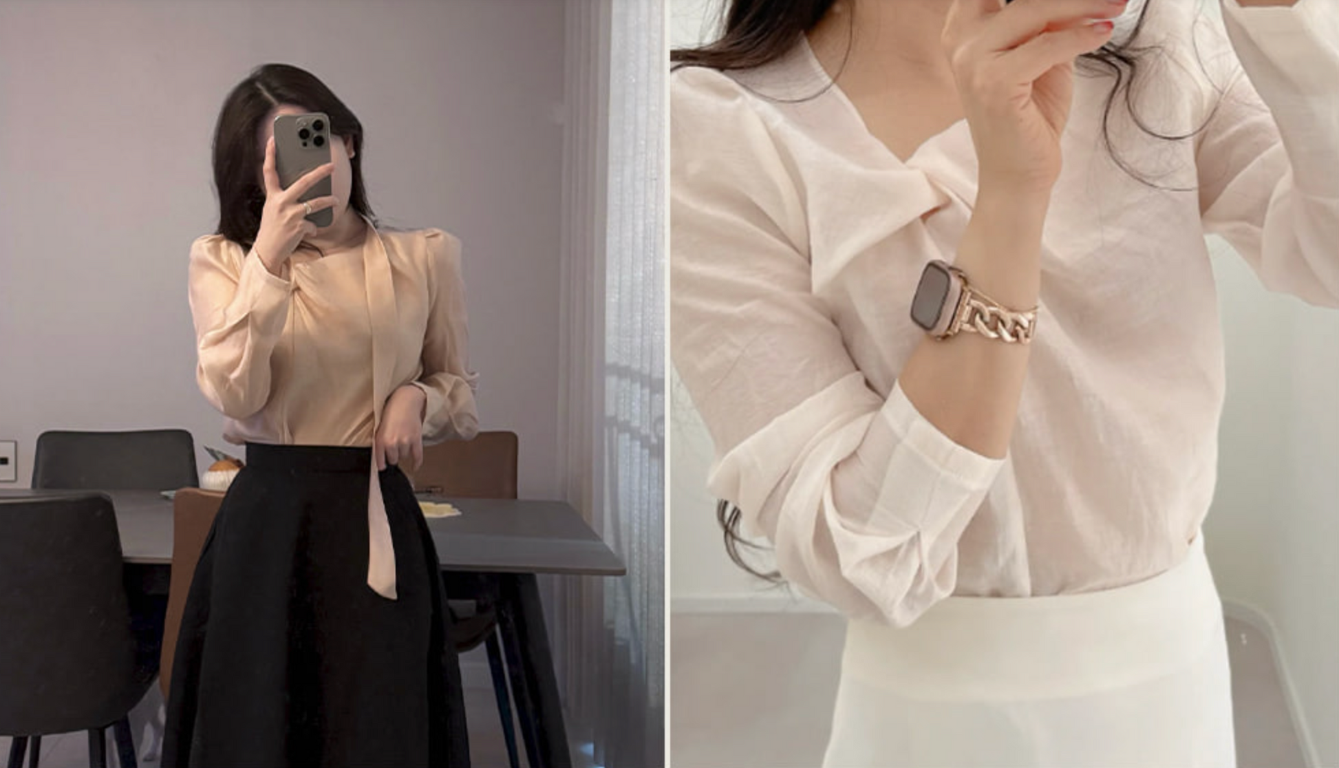 7-Sleeve Twisted Tie Blouse - Ivory styling look