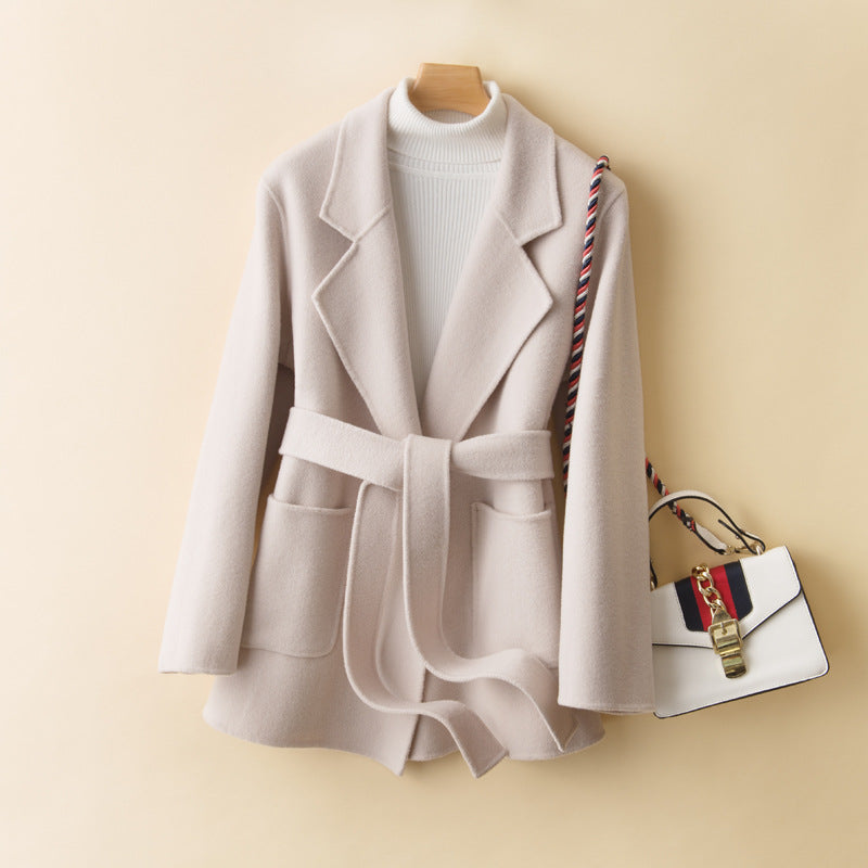 Pure Wool Double Cashmere Slim-fit Half Coat - Memorree