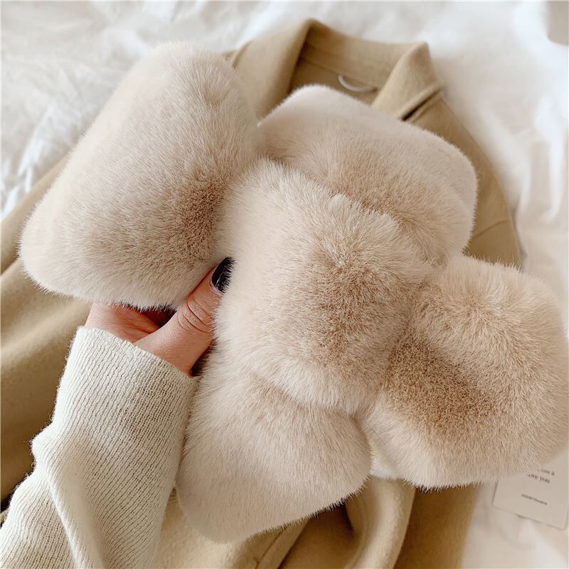 Faux Fur Rabbit Scarf - Memorree