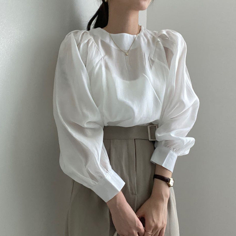 French Puff Sleeve Blouse - Memorree