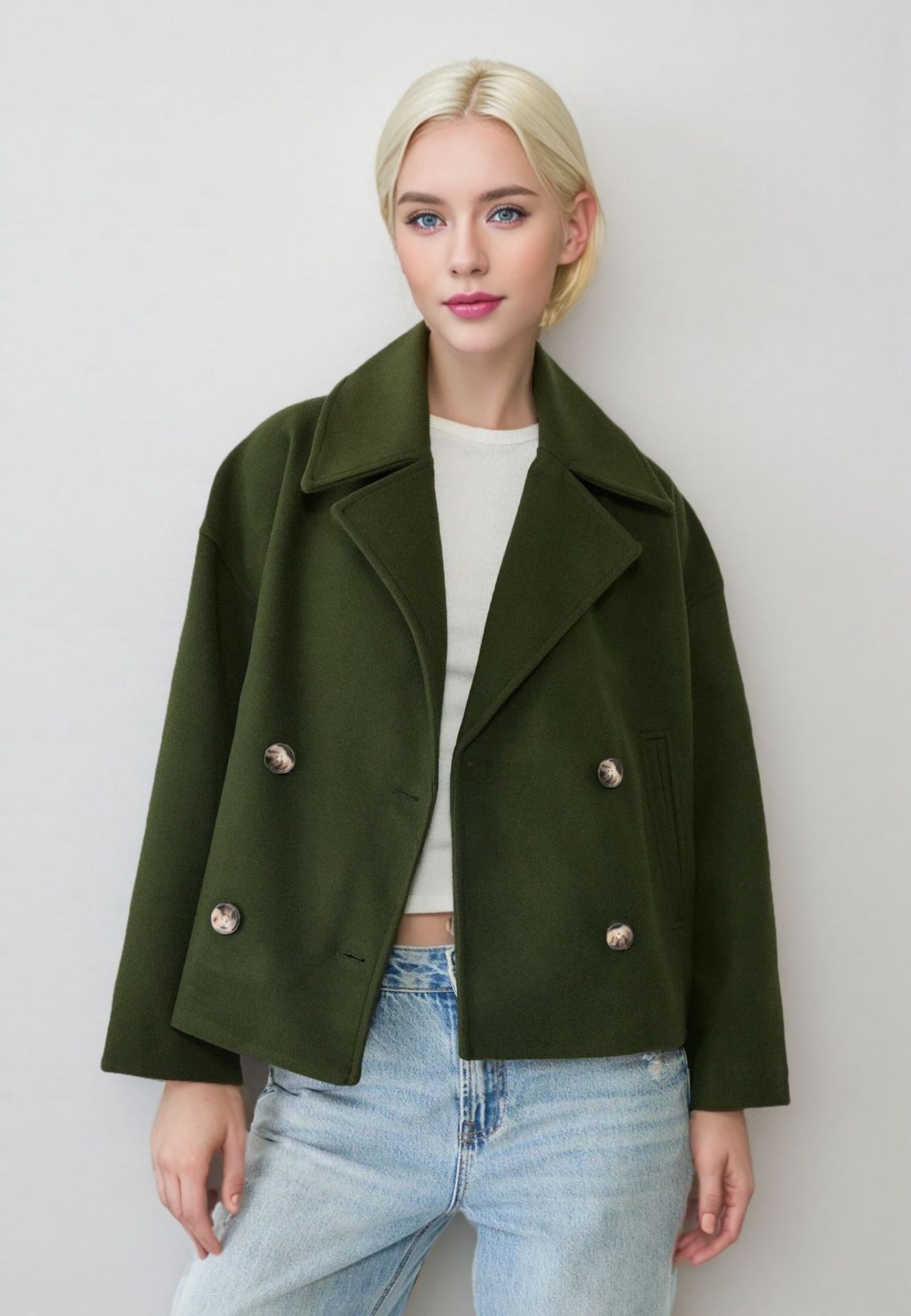 Babe Half Pea Coat Oversize - Memorree