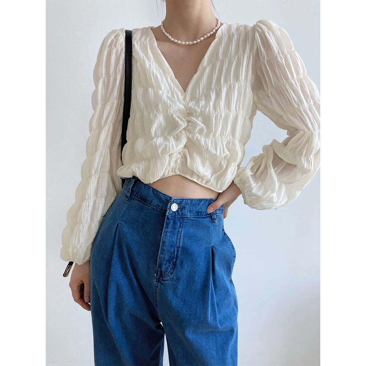 Chiffon Pleated Blouse - Memorree