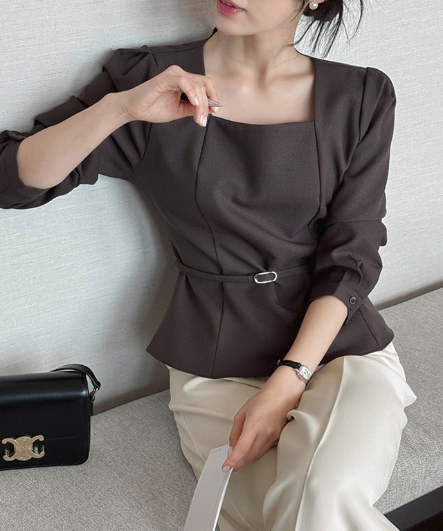 Peplum Belt Blouse