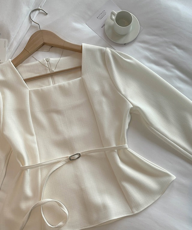 Peplum Belt Blouse